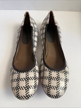 Marni Black & White Patterned Leather Ballet Flats